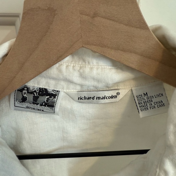 Richard Malcolm Irish Linen Long Sleeve Button Front Blouse Top size Medium - Picture 3 of 10